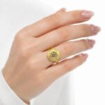 Women’s 22K Gold Ring - Royal Floral Enamel Statement Design (6.200 gm) - Image 2