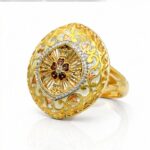 Women’s 22K Gold Ring - Royal Floral Enamel Statement Design (6.200 gm) - Image 4