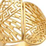 Women’s 22K Gold Ring - Elegant Geometric Cutwork Statement Design (3.580 gm) - Image 3