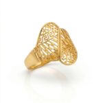 Women’s 22K Gold Ring - Elegant Geometric Cutwork Statement Design (3.580 gm) - Image 4