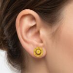 22K Gold Women’s Tops (3.540 gm) - Traditional Temple Circle Design - Image 2