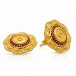 22K Gold Women’s Tops (3.540 gm) - Traditional Temple Circle Design - Image 4