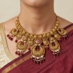 18K Gold Antique Necklace Set (83.320 gm) - Royal Maharani Heritage Design - Image 2