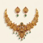 22K Gold Antique Necklace Set (30.040 gm) - Maharani Lakshmi Heritage Design