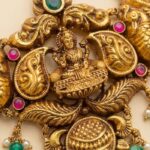 22K Gold Antique Necklace Set (30.040 gm) - Maharani Lakshmi Heritage Design - Image 4