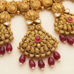 22K Gold Antique Necklace Set (67.840 gm) - Rajsi Ruby Heritage Grand Design - Image 4