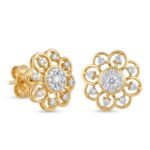 14K Gold Diamond Tops (0.70 ct) - Floral Radiance Luxe Design