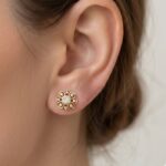 14K Gold Diamond Tops (0.70 ct) - Floral Radiance Luxe Design - Image 2