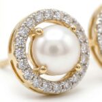 14K Gold Diamond & Pearl Tops (1.29 ct) - Royal Halo Luxe Design - Image 3