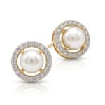 14K Gold Diamond & Pearl Tops (1.29 ct) - Royal Halo Luxe Design - Image 4