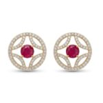 14K Gold Diamond Tops (0.61 ct) - Ruby Star Elegance Design