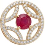 14K Gold Diamond Tops (0.61 ct) - Ruby Star Elegance Design - Image 3