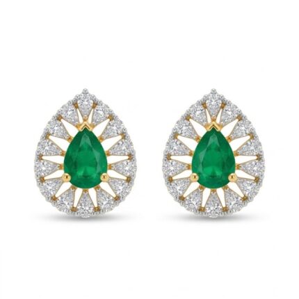 14K Gold Diamond Tops (0.37 ct) - Emerald Design
