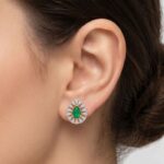 14K Gold Diamond Tops (0.37 ct) - Emerald Design - Image 2