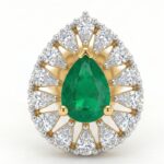14K Gold Diamond Tops (0.37 ct) - Emerald Design - Image 3