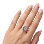14K Gold Diamond Ring (1.18 ct) - Royal Mosaic Luxe Design - Image 2