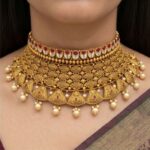 22K Gold Antique Choker Necklace - Royal Heritage Set - Image 2