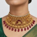 22K Gold Antique Temple Choker - Royal Heritage Necklace - Image 2