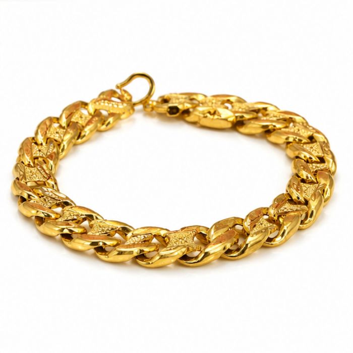 24 Men’s Gold Bracelet - Premium Interlock Design (22.790 gm) - Image 1