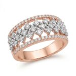 14K Gold Diamond Ring (1.01 ct) - Regal Lattice Luxe Band
