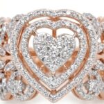 14K Gold Diamond Ring (1.58 ct) - Regal Heart Halo Ring - Image 3