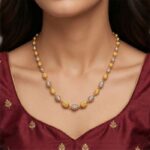 Women’s 22K Gold Chain - Dual Tone Beaded Design (24.550 gm) - Image 2
