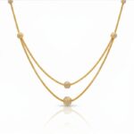 Women’s 22K Gold Chain - Layered Dual Chain with Bead Accents (10.770 gm)