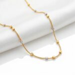 Women’s 22K Gold Chain - Minimal Beaded Dual Tone Design (6.880 gm)