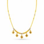 Women’s 22K Gold Chain - Floral Drop Design with Bead Detailing (9.800 gm)