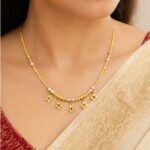 Women’s 22K Gold Chain - Floral Drop Design with Bead Detailing (9.800 gm) - Image 2