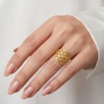 Women’s 22K Gold Ring - Intricate Floral Mesh Design (3.600 gm) - Image 2