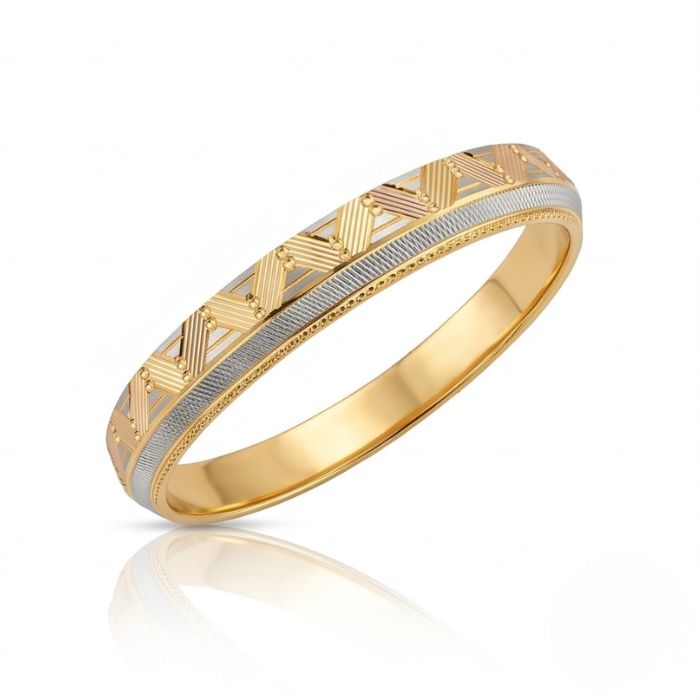 8 Men’s Gold Kada - Designer Pattern Finish (25.480 gm) - Image 1