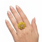 Women’s 22K Gold Ring - Grand Floral Statement Design with Stone Detailing (6.320 gm) - Image 2