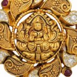 Women’s 22K Gold Ring - Temple Lakshmi Design with Stone Accents (7.440 gm) - Image 3