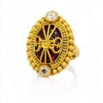 Women’s 22K Gold Ring - Royal Oval Antique Design with Stone Accents (7.440 gm Net)