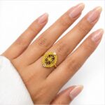 Women’s 22K Gold Ring - Royal Oval Antique Design with Stone Accents (7.440 gm Net) - Image 2