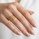 Women’s 22K Gold Ring - Minimal Geometric Cutwork Design (3.410 gm) - Image 2