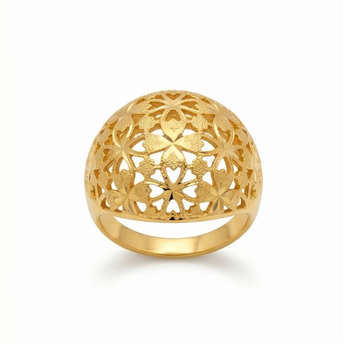 97 Women’s 22K Gold Ring - Floral Cutwork Statement Design (4.560 gm) - Image 1