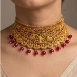 22K Gold Antique Peacock Choker - Regal Heritage Necklace - Image 2