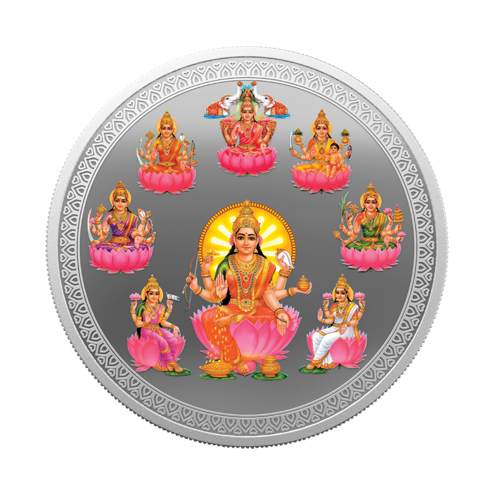 83m33 (999.9+) Purest 50g Ashta Laxmi Silver Coin - Image 1