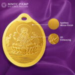 24K (999.9+) Purest 2g Laxmi Gold Oval Coin - Image 3