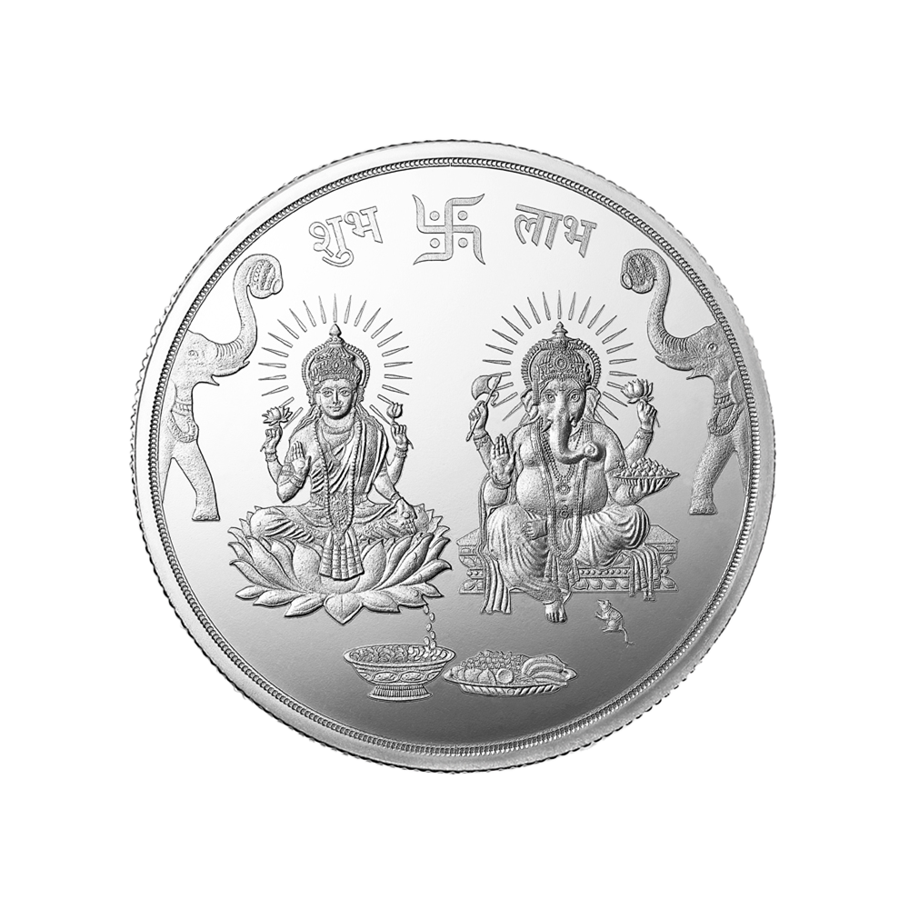 dkk9k (999.9+) Purest 10g Ganesh Laxmi Silver Coin - Image 1