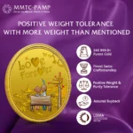 24K (999.9+) Purest 5g Love Forever Gold Coin - Image 4