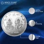 (999.9+) Purest 10g Ganesh Laxmi Silver Coin - Image 3